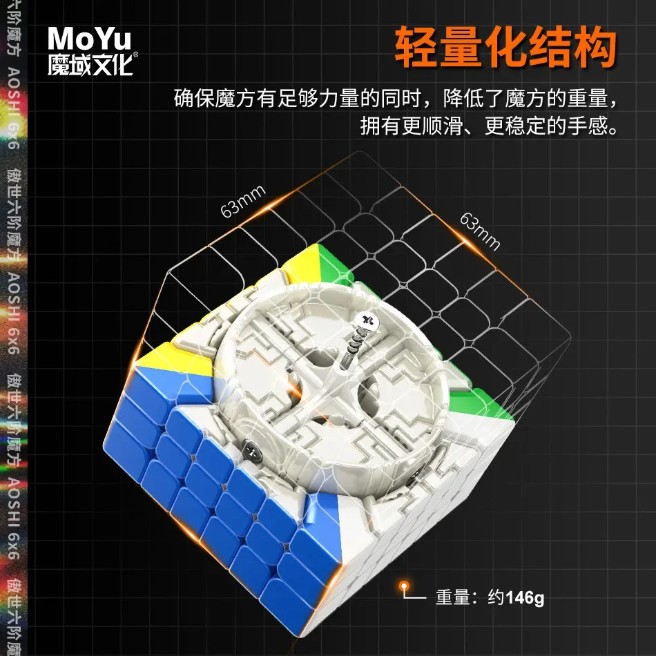 [Picube] MoYu AoShi WRM 6X6 แม่เหล็ก 6X6X6 Magic Speed Cube Stickerless Professional Fidget ของเล่น AoShi WR M Cubo Magico ปริศนา