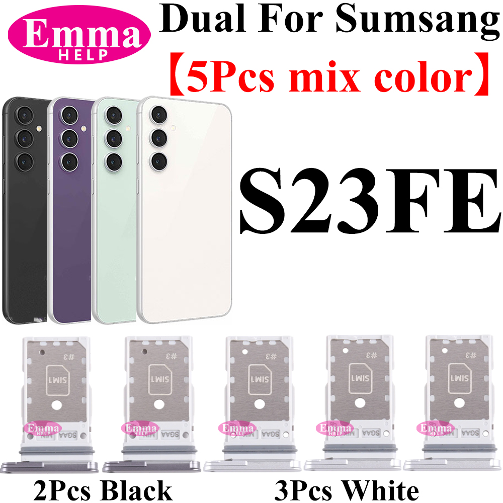 Emma 5Pcs Sim Tray Kartenhalter Adapter Schublade Buchse für Samsung S10 S10E S20FE S21 S22 Plus S23 S24 Ultra Sim Tray Chip Slot