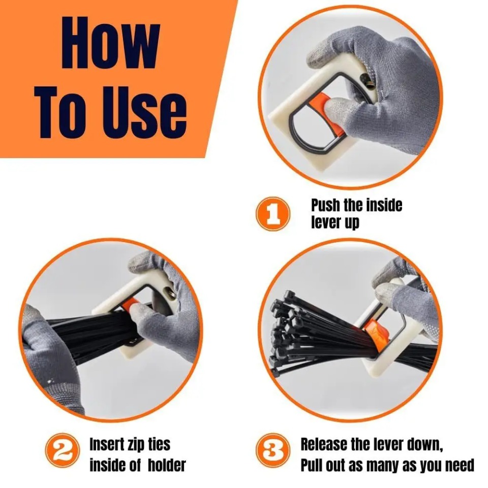 Nieuwe Vierkante Kabelbinder Organizer Draagbare Fluorescerende Opslag Kabelbinder Houder Kabelbinder Opslag Tool Fluorescerende Organiseren