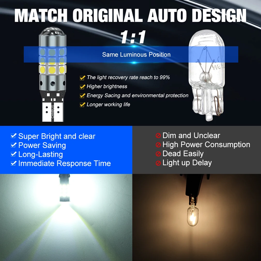 XSTORM T10 bombilla Led W5W LED 168 194 Canbus Nor Error 27SMD 3030 luces de señal de coche lámpara de placa de matrícula 6000K blanco 12V