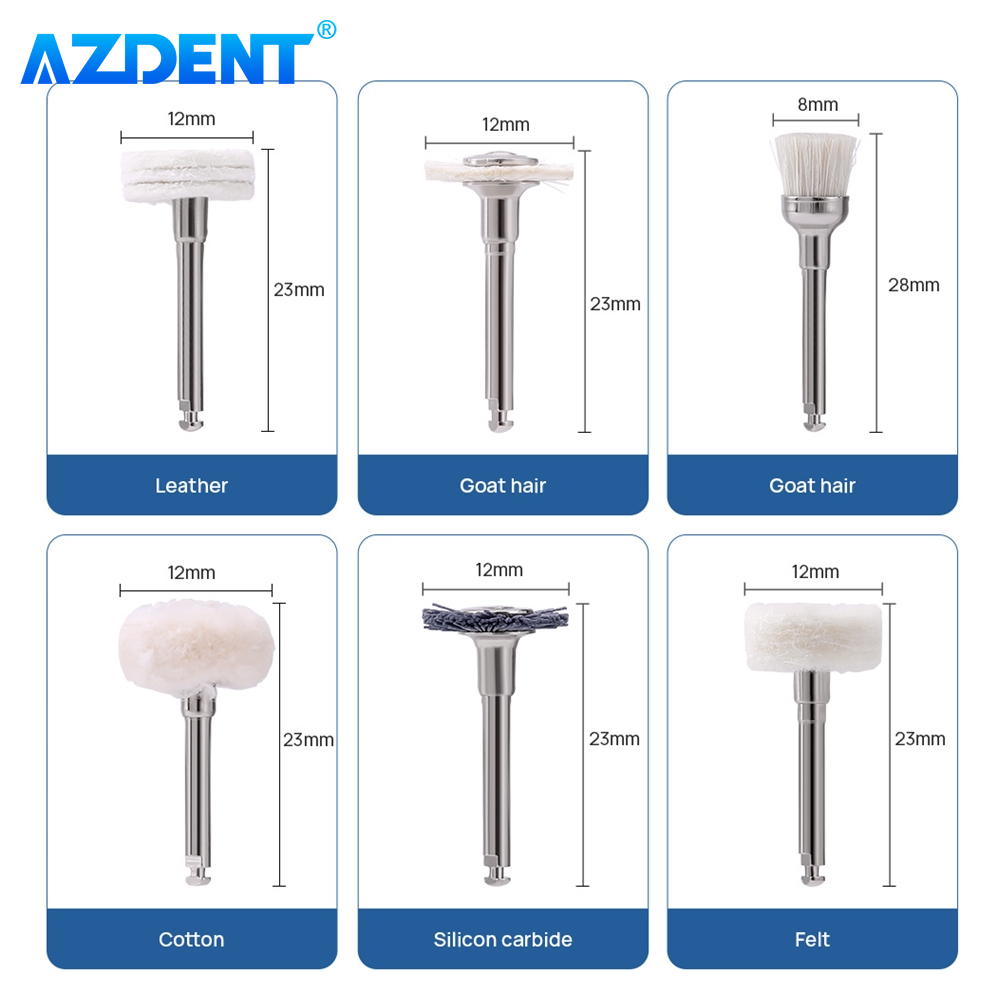 AZDENT 12 ピース/箱歯科複合研磨仕上げキットポリッシャーシリコーン RA 2.35 ミリメートル低速ハンドピース用