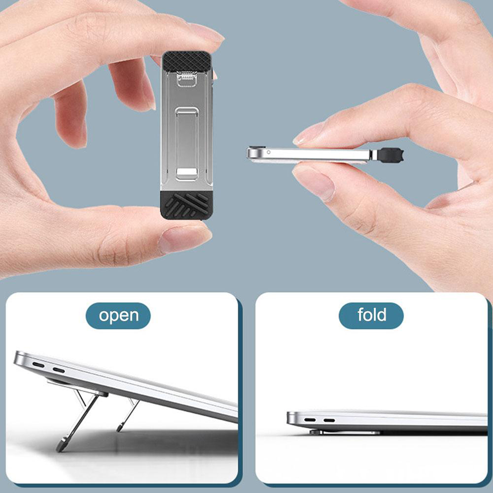 Xnyocn support pour ordinateur portable en alliage d'aluminium Mini support pliant 3 réglage de la hauteur support pour ordinateurs portables accessoires pour téléphone intelligent Macbook