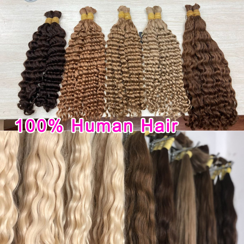 Cabelo de vison em massa solto tecelagem de água profunda virgem atacado quilo 100% natural cru templo indiano ondulado extensões de cabelo humano