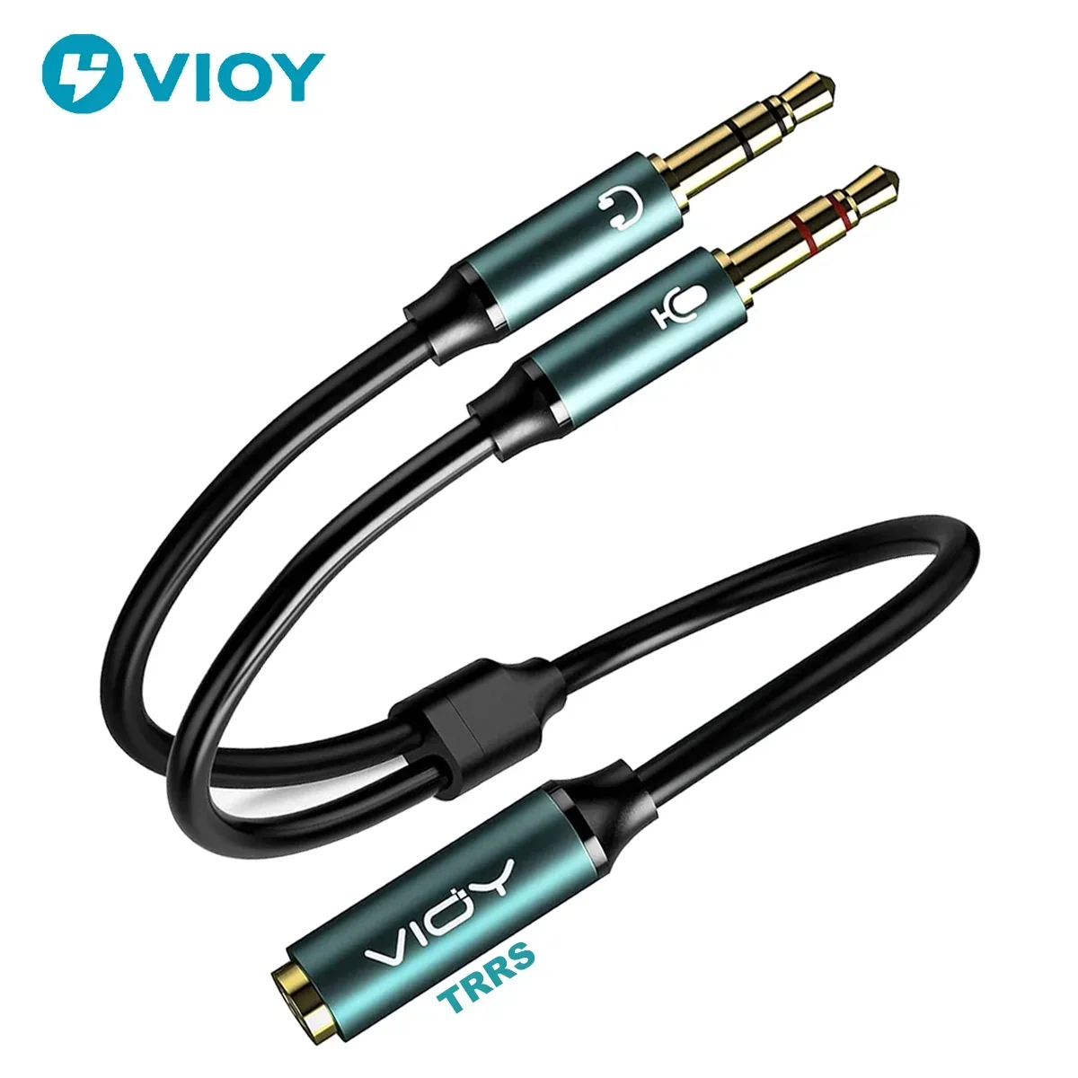 Divisor de auriculares para ordenador Jack 3,5mm hembra TRRS a 2 macho TRS Cables adaptadores de Audio para auriculares para juegos PC teléfono portátil Etc.