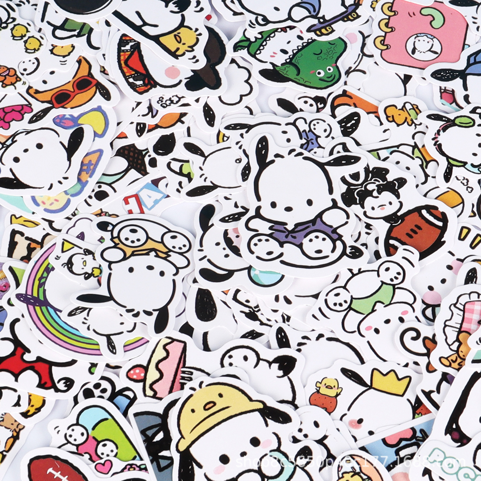 60 pçs sanrio olá kitty kuromi cinnamoroll pochacco adesivos para crianças meninas diy portátil telefone diário bonito dos desenhos animados sanrio adesivo