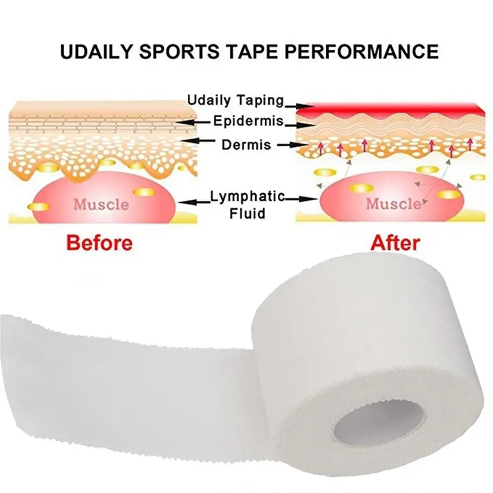 1pc médico impermeável algodão branco premium fita adesiva esporte ligação fisio muscular bandagem elástica tensão lesão cuidados apoio