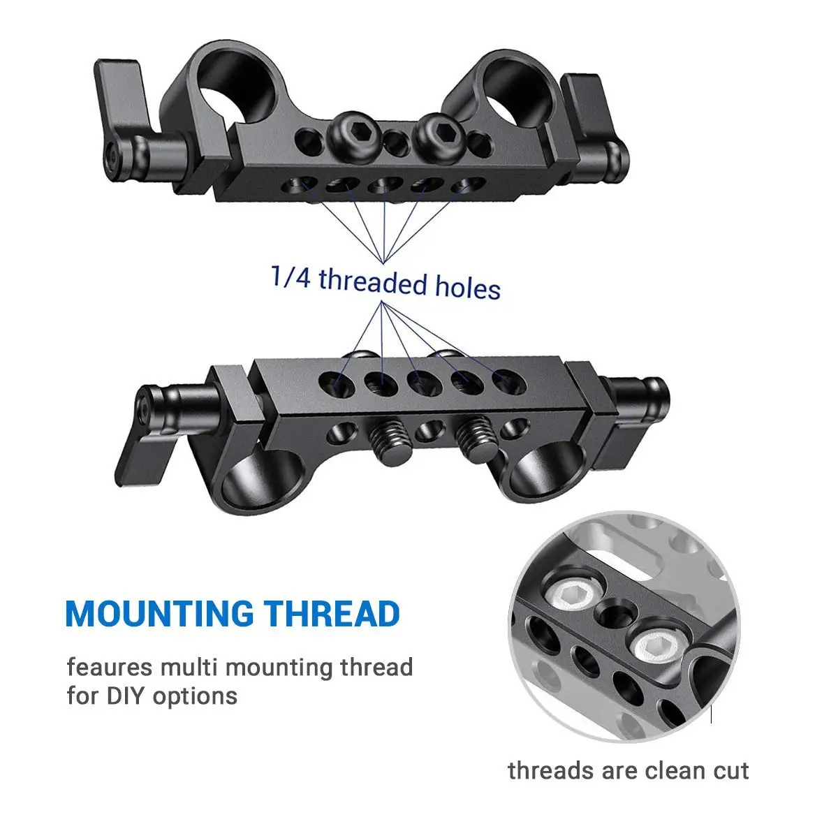 SmallRig Nhẹ 15Mm Railblock Cần Kẹp W 1/4 "20 Sợi Cho Sony Và Các 15Mm Máy DSLR camera Giàn Khoan Hỗ Trợ Vai 2Pc 2061