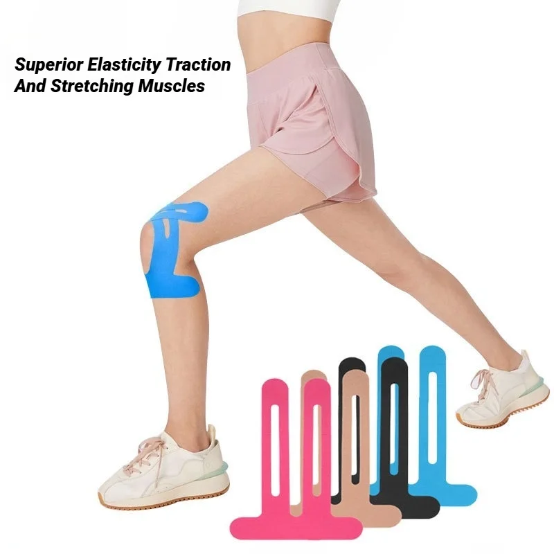 Sportliches, wasserdichtes, elastisches, atmungsaktives, wasserdichtes Lauf-Reit-Kinesiologie-Tape für Knie, Kniestütze, Stabilität, Schmerzlinderung
