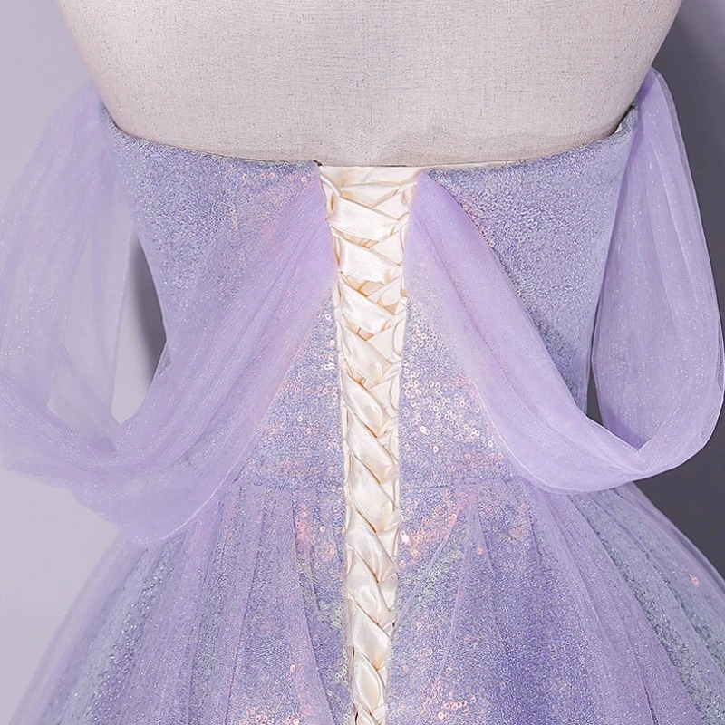 Prom Jurken Licht Paars Pailletten Baljurk Vestidos De Gala Mode Vrouwen Formele Feestavondjurken