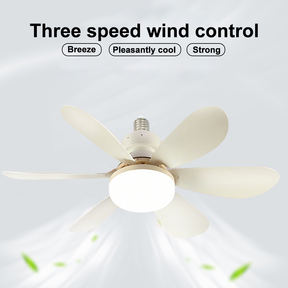 Home-use Ceiling Fan with LED Light and Remote Control Stepless Color Temperature Change E27 E26 Quietly LED Ceiling Fan Light