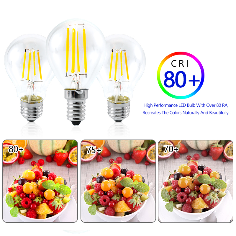 1-12pcs G45 Globe Light Bulbs A60 Glass LED Filament E27 E14 Screw Base AC 220V Retro Decorative 2W 4W 6W 8W Edison Bulb