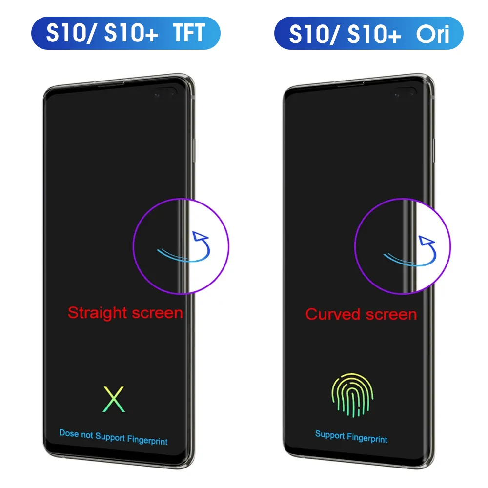Pantalla para Samsung Galaxy S10 Plus S10 + G975 G975F pantalla Lcd pantalla táctil Digital con marco para montaje Samsung Galaxy S10
