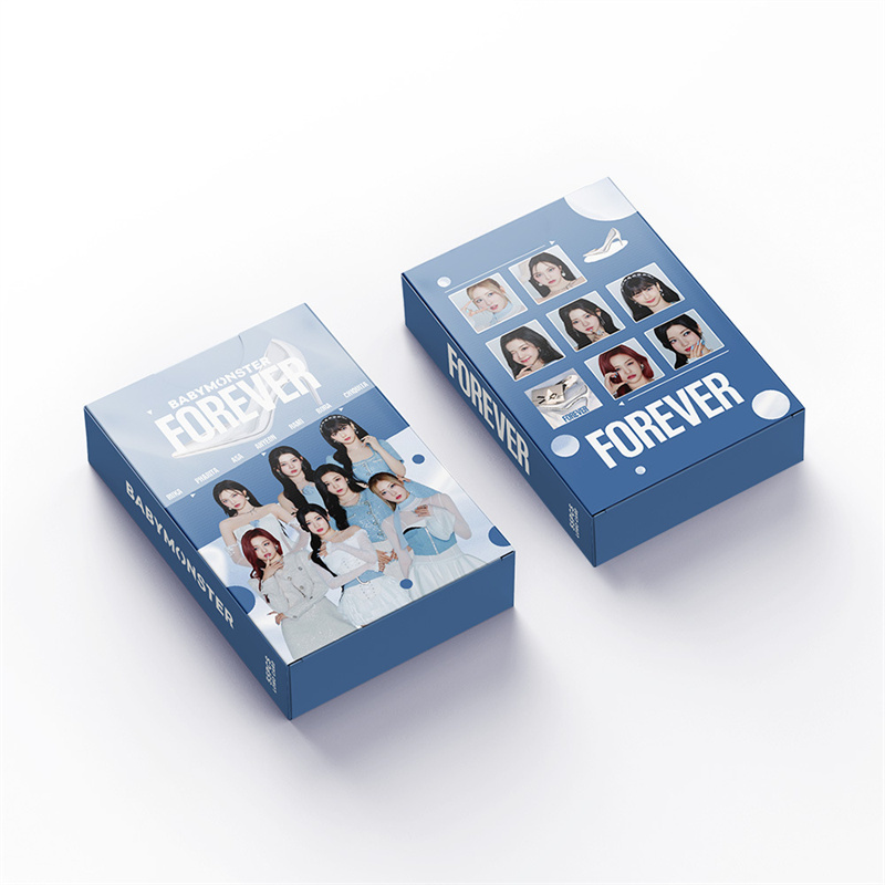 55pcs/set KPOP BABY MONSTER Album FOREVER Single Fan Collectible Gift Support Photo Card LOMO Card AHYEON HARAM RORA Postcard