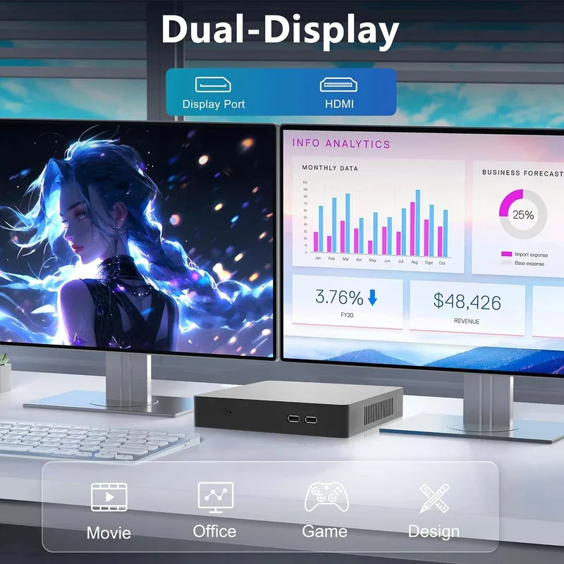 Full Set Up Core I7 I5 I9 Fanless Industrial Computer Mini Pc Gamers Completo