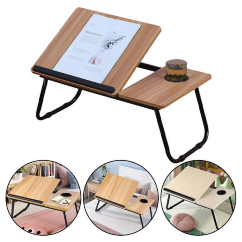 Folding Laptop Table Bed Tray Sofa Lap Desk Notebook Stand Adjustable Height UK