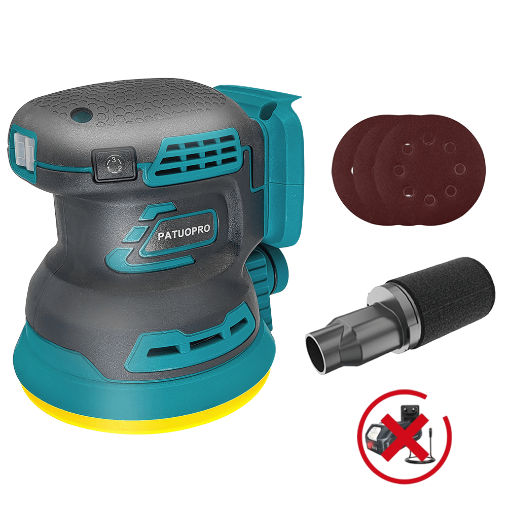 Бесщеточный случайный орбитальный электрический шлифовальный станок для дерева, полировальный шлифовальный станок, 3 скорости для батареи Makita 18 В