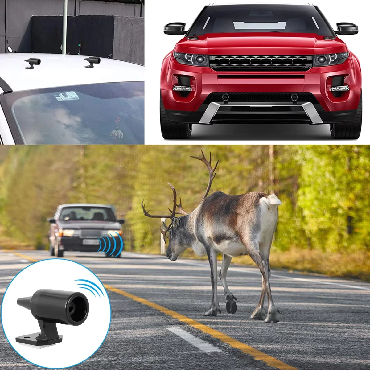 4 pçs anti colisão sirene cervos repelente de vida selvagem dispositivo de aviso para unidade de campo do veículo animal avisar assobios alerta equipamentos
