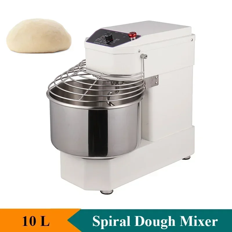 Máquina de mistura de massa de 10 litros, cozinha, espiral, misturador de farinha, máquina de amassar, painel de tela sensível ao toque, fácil operação