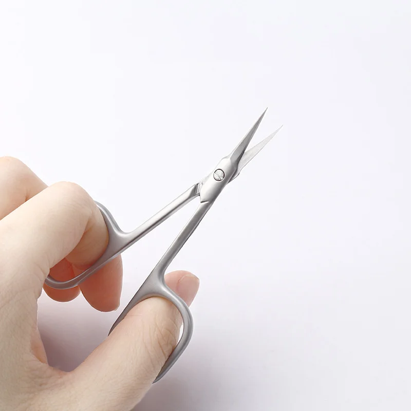 Tesoura de cutícula de aço inoxidável para arte em unhas, estilo russo, tesoura de pele morta para tratamento sofisticado e preciso