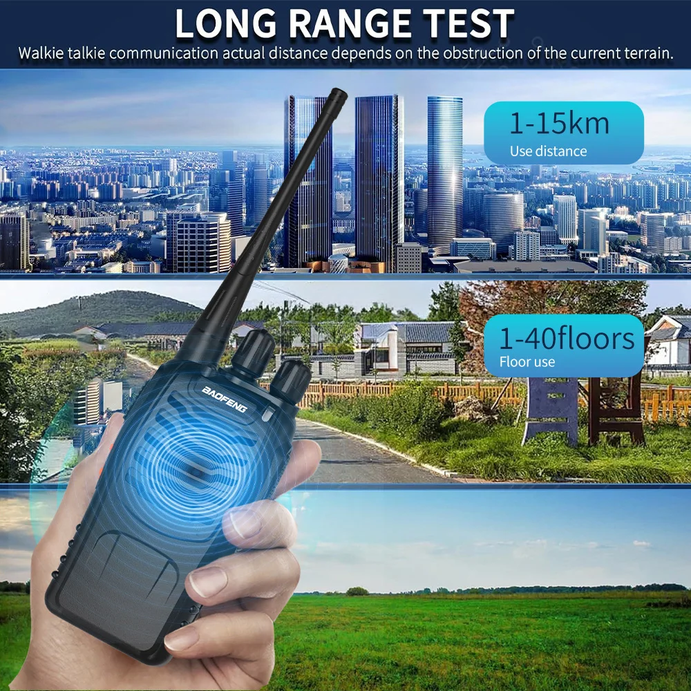 10PCS Baofeng 888S UHF Two-Way Radio Talkie Walperforated 400-470Mhz 16CH Proximity Agbare Transcsec Met