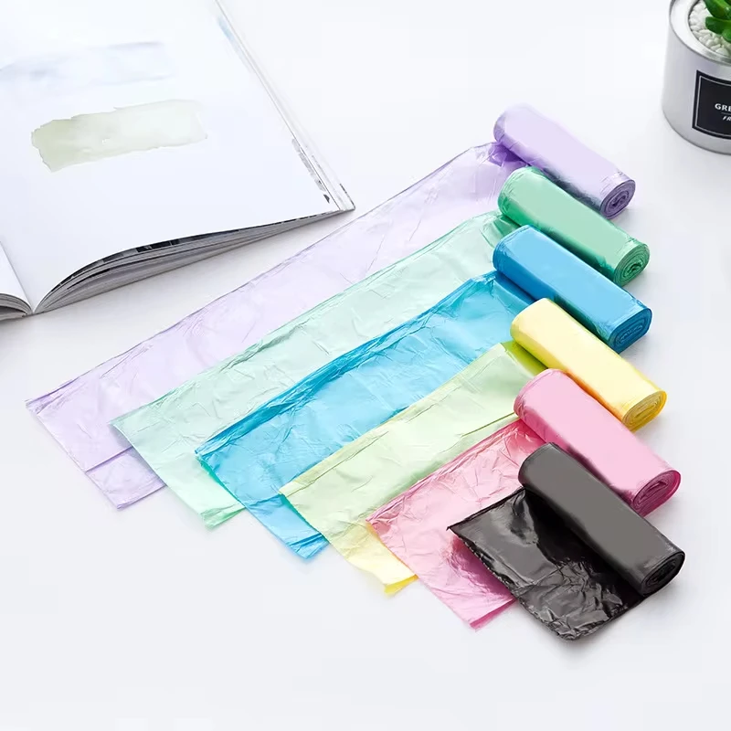 5 rolos/pacote múltiplas cores portátil simples saco de lixo lixo pode forros para banheiro quarto escritório toalete