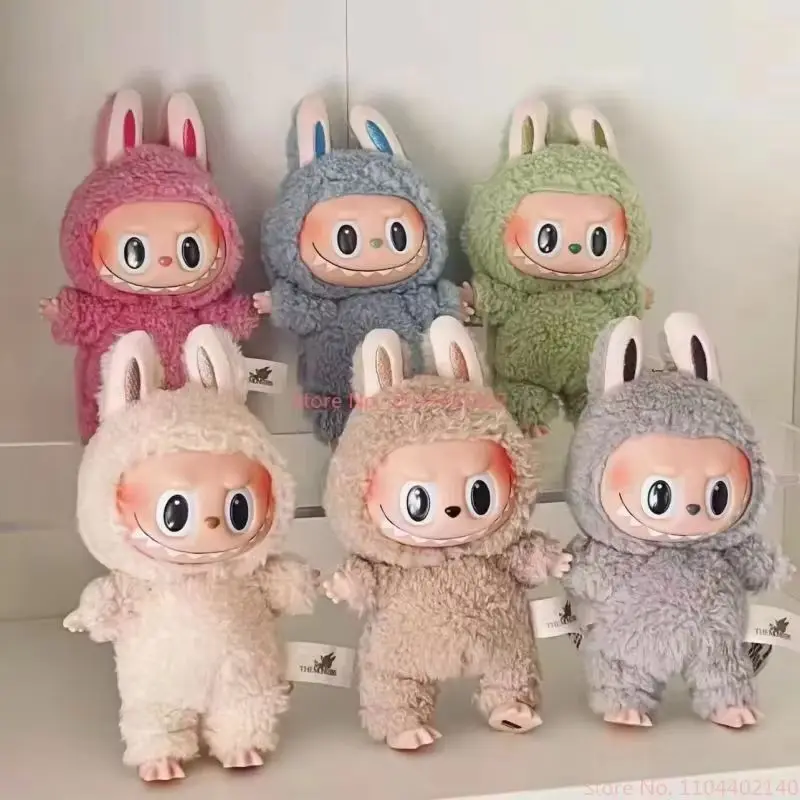 Labubu-マカロンフィギュアのキーホルダー,1:1,誕生日プレゼント,高品質,ブラインドボックスのレプリカ,デスクトップの装飾品,2025