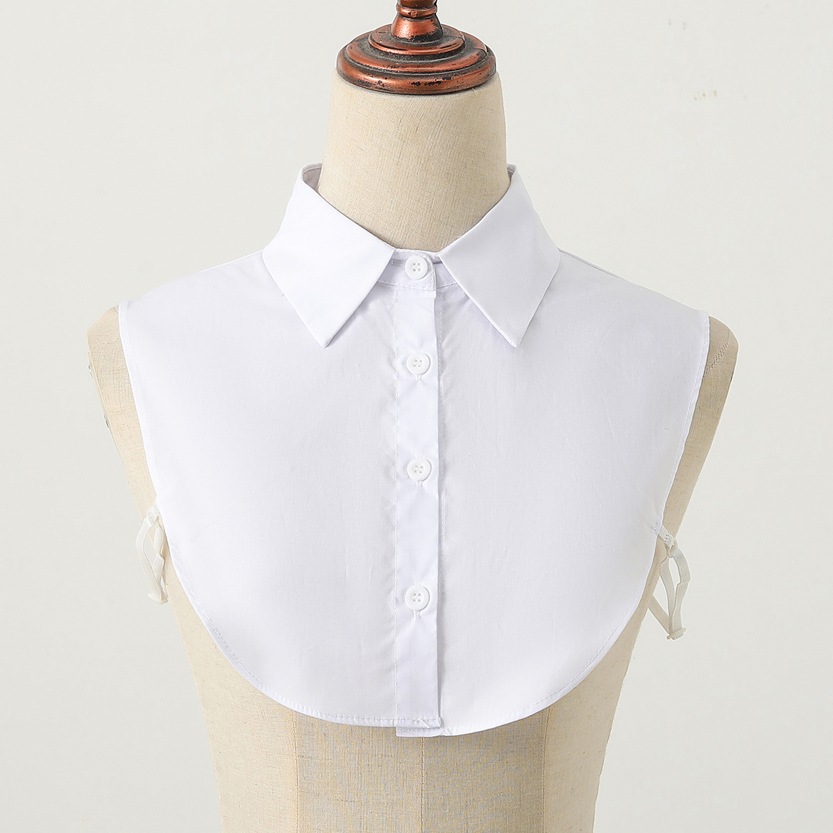 Cuello puntiagudo de algodón para mujer, cuello falso, moda y elegante, Color sólido, estilo de media camisa, cuello decorativo versátil
