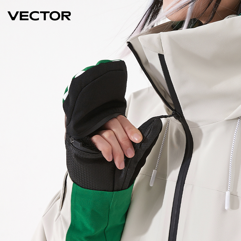 Vector feminino masculino ao ar livre placa dupla snowboard kevlar impermeável resistente ao desgaste luvas semi destacáveis 3m algodão