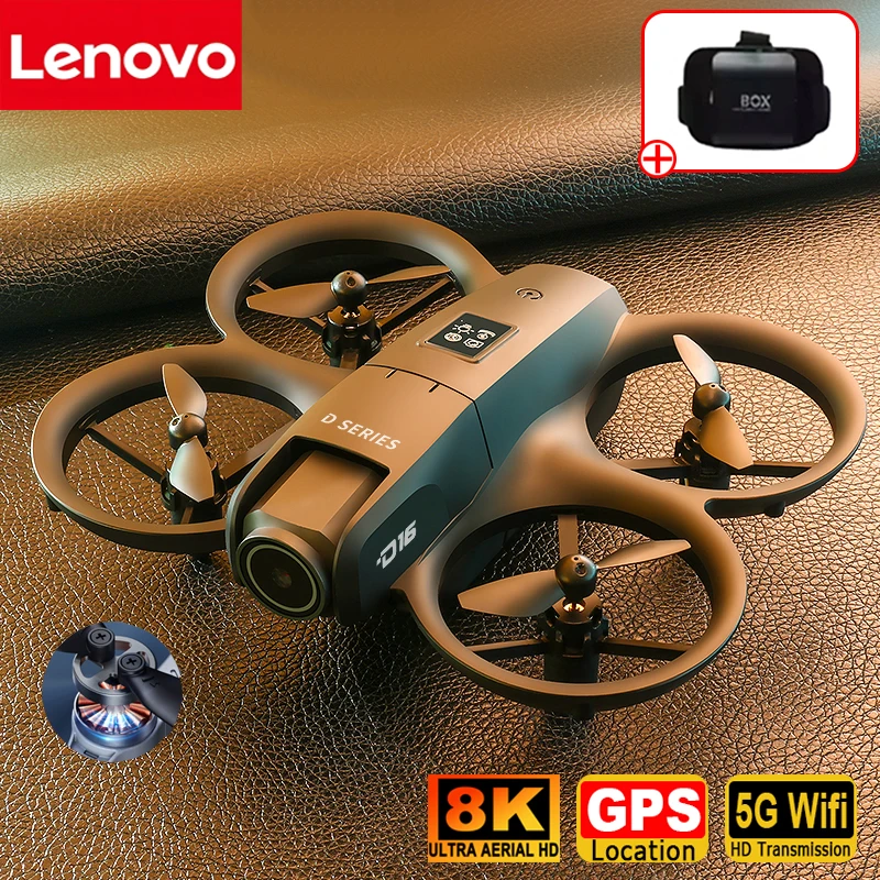 Lenovo D16 Drone 8K Antenne HD Profesional Dual-camera Helikopter Optische stroom Positionering Vermijding Bushless Motor GPS Drone UAV