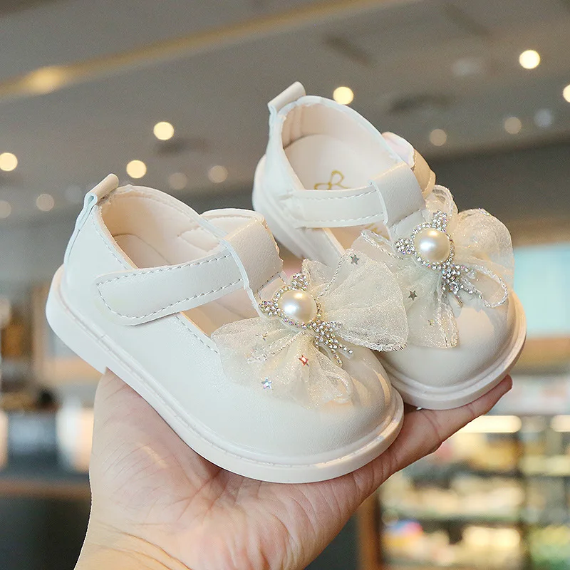 Zapatos Niñaนุ่มSoledรองเท้าเด็กเดินฤดูใบไม้ร่วงสาวเจ้าหญิงรองเท้าโบว์รองเท้าหนังสาวรองเท้าเดียวรองเท้าเด็กфли