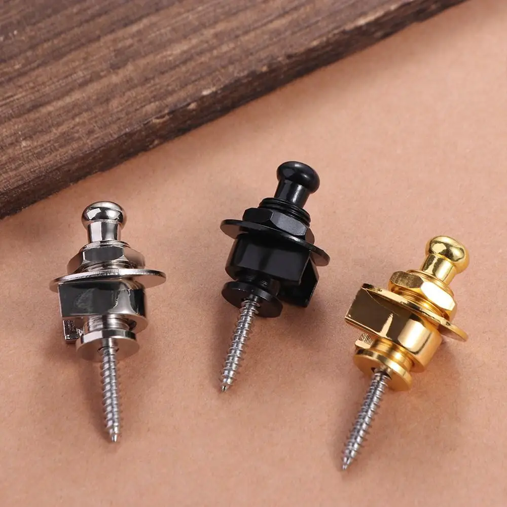Cerraduras de correa de guitarra eléctrica de cabeza redonda, correa de clavo de cola de guitarra, botón de bajo, alfileres de aleación