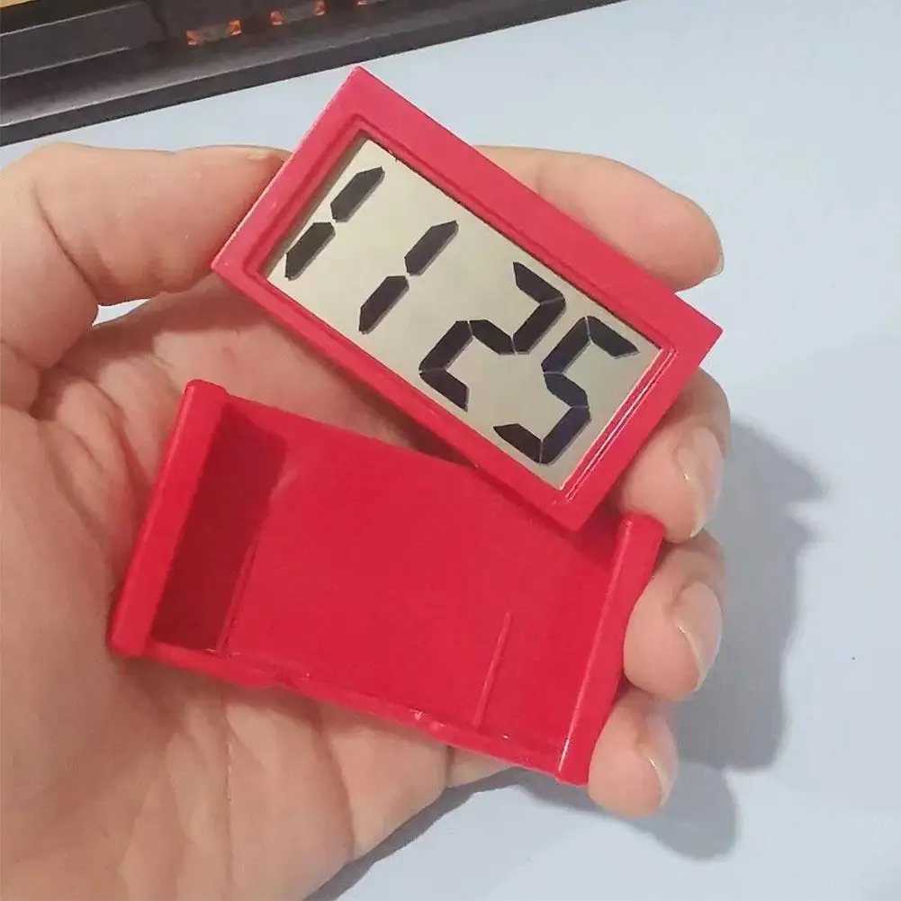 Mini reloj Digital con pantalla grande para salpicadero de coche, reloj electrónico autoadhesivo, Mini reloj para salpicadero de camión