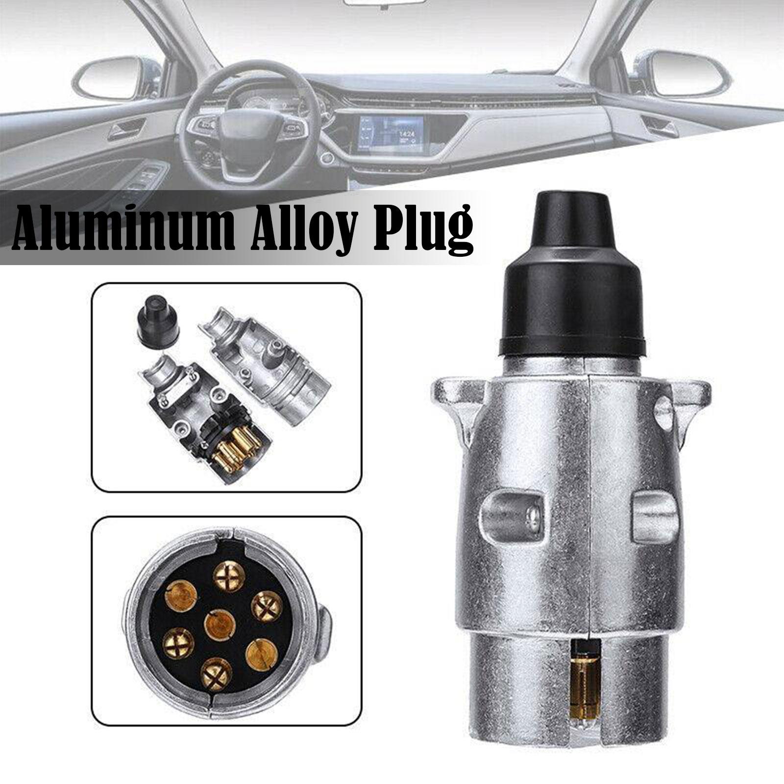 Liga de alumínio 7 Pin Plug para reboque e caminhão, conector Electrics, substituição para caminhão RV, 12V, novo