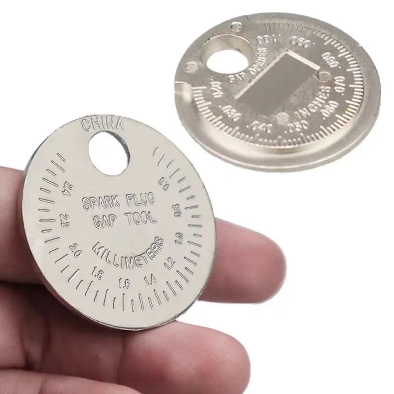Münztyp 0,6–2,4 mm 0,02–0,10 Zoll Zündkerzen-Lückenlehre Messwerkzeug Bereich Zündkerzenlehre Kaliber Messwerkzeug