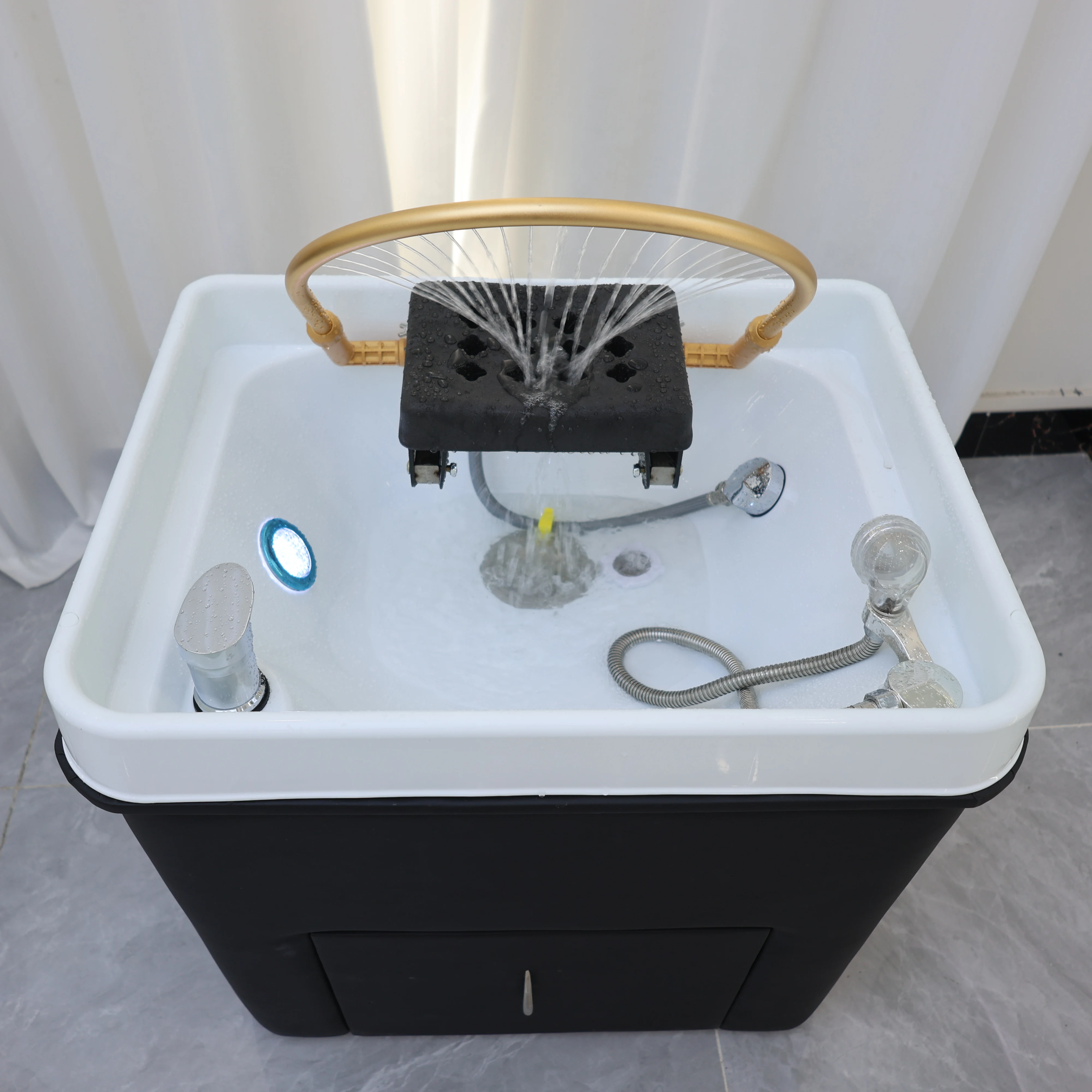 Head spa Sedia per lavabo per shampoo in resina. Lettino di bellezza valido con fumigazione dei glutei. Adatto per la casa e il salone di bellezza. Shampoo spa