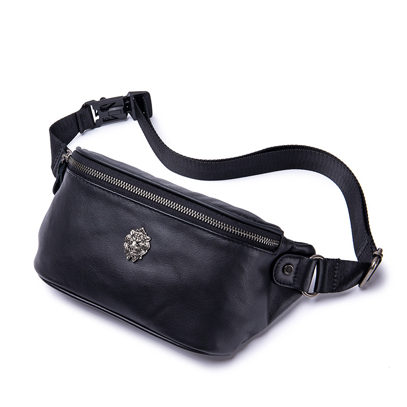 Bolsa de Peito Masculina Esportiva em Couro de Camurça Multifuncional para Esportes e Viagens