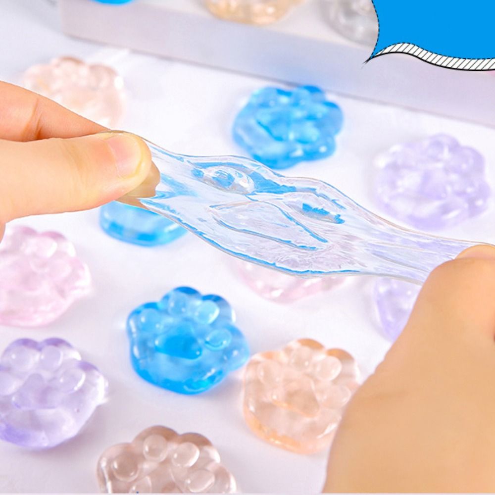 Kawaii Cat Claw Squeeze Toys Cartoon Anti Stress Sensory Fidgets Toy Simulation Transparent Cat Foot Squishy Unique Adults Gifts