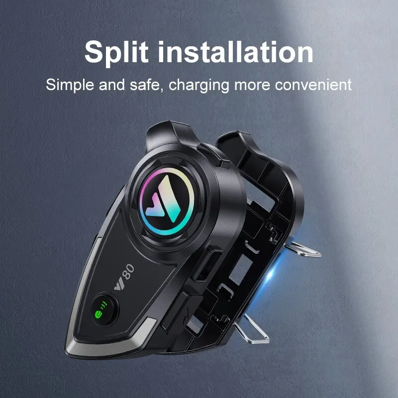 Y80オートバイヘルメットBluetoothヘッドセットワイヤレスv5.3ハンズフリー通話音楽イヤホンライダー用モトGPS防水ヘッドフォン