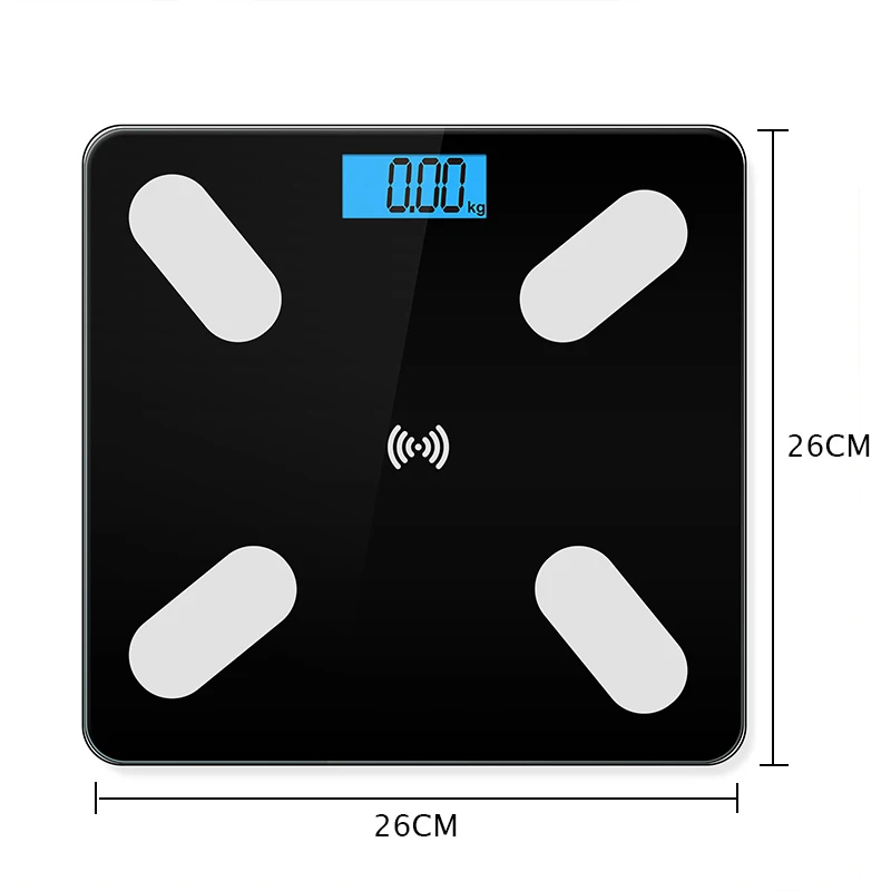 Báscula inteligente para grasa corporal, báscula Digital inalámbrica para baño, báscula electrónica Bluetooth con aplicación para teléfono inteligente