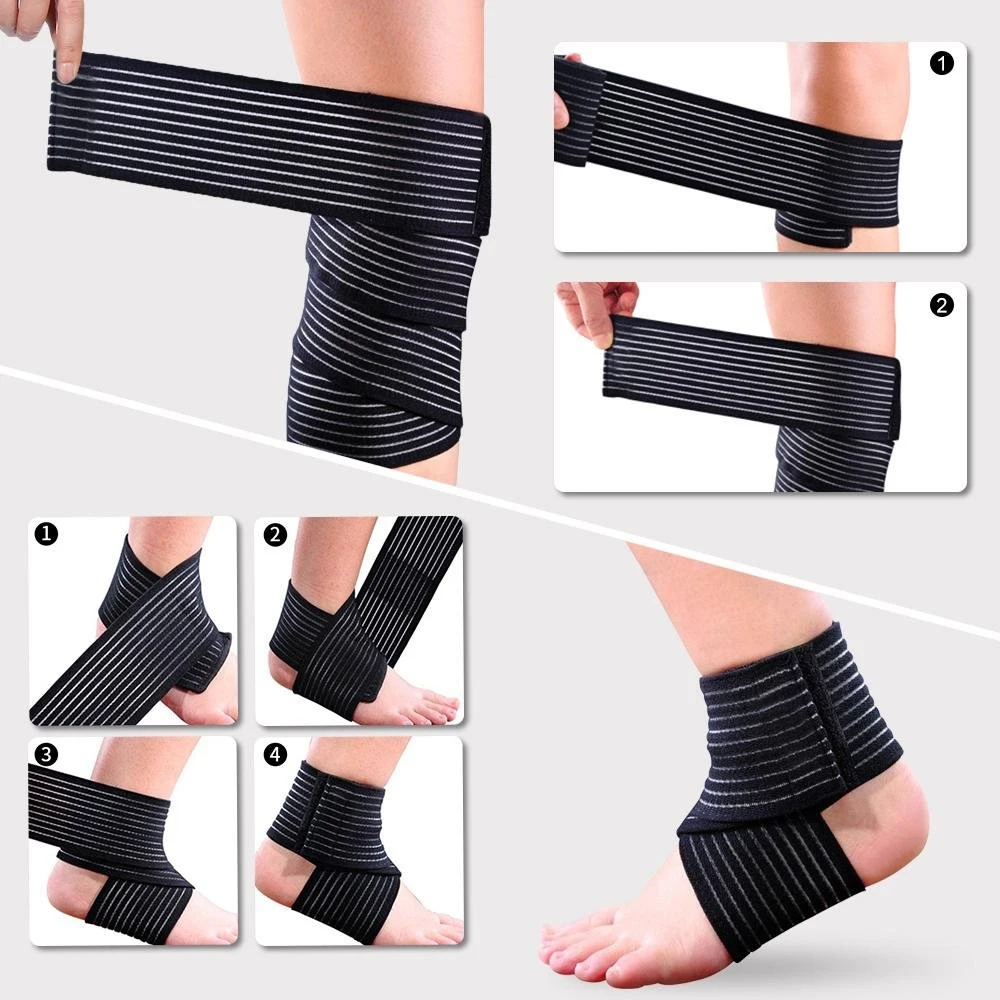 1 pz 40-200 cm fasciatura di compressione protezione supporto per ginocchio tutore sportivo cinghie elastiche per gomito fasce per gambe Elast Bandag allenamento avvolgente