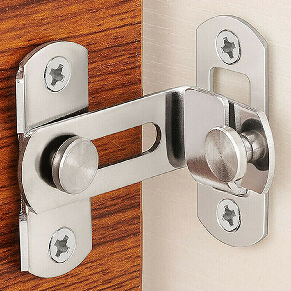 Door Lock Guard Latch Bolt 90 Degree Stainless Steel Toggle Latch Sliding Barn Door Lock Wine Cabinet Closet Right Angle Lock
