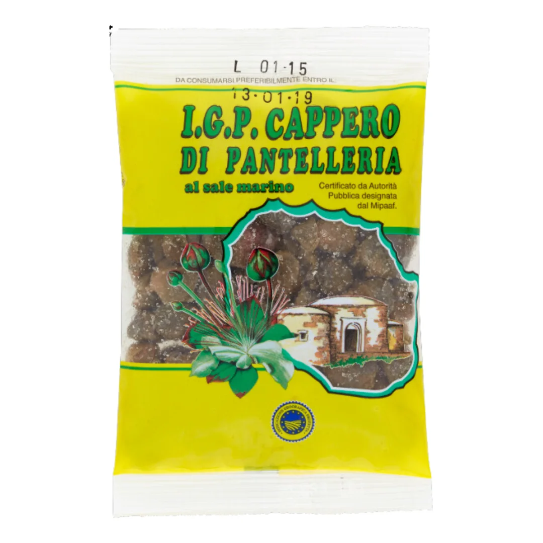 Kapern in Meersalz Cappero Igp Verkauf di Pan telleria 100g