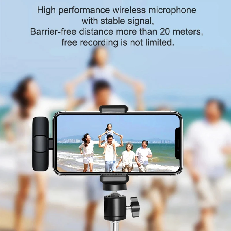 ミニワイヤレスラベリアマイク、防風ウール交換可能なラベリアマイク、iPhone、YouTube、Vlog、音声録音用
