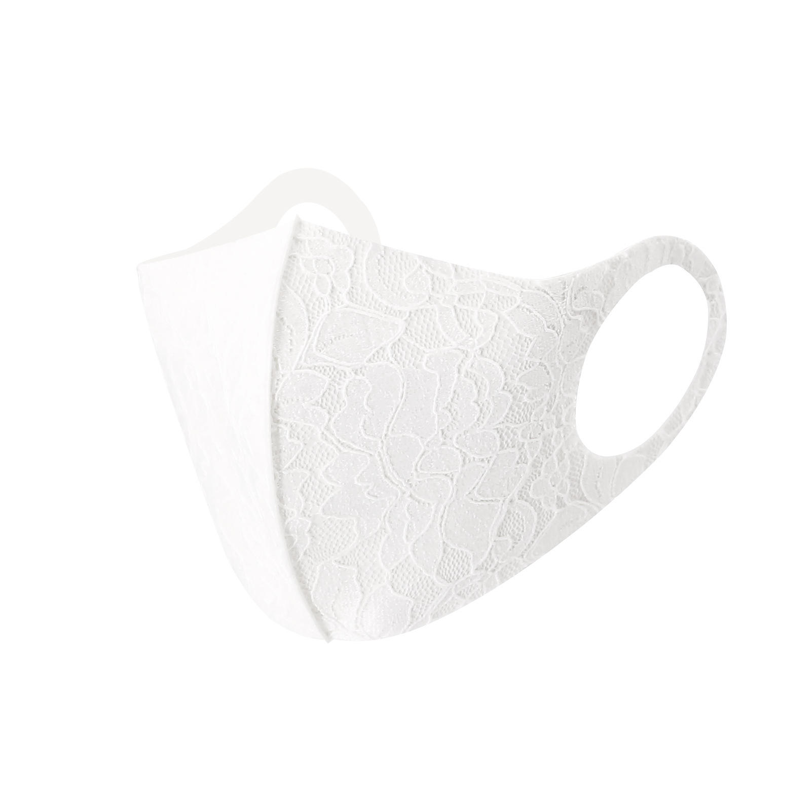 通気性,調節可能なメッシュ,3D花柄,1ピース,女性用マスク