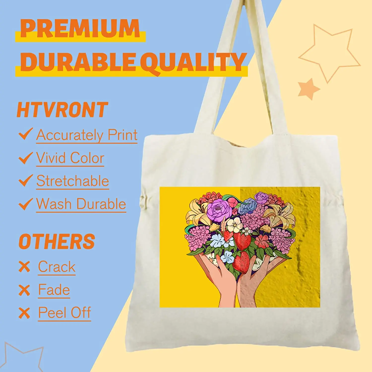 HTVRONT 20pcs 라이트 & 다크 패브릭 8.5x11in 열전달 용지 시트 DIY 코튼 티셔츠 잉크젯 프린터 용 전사 용지에 철
