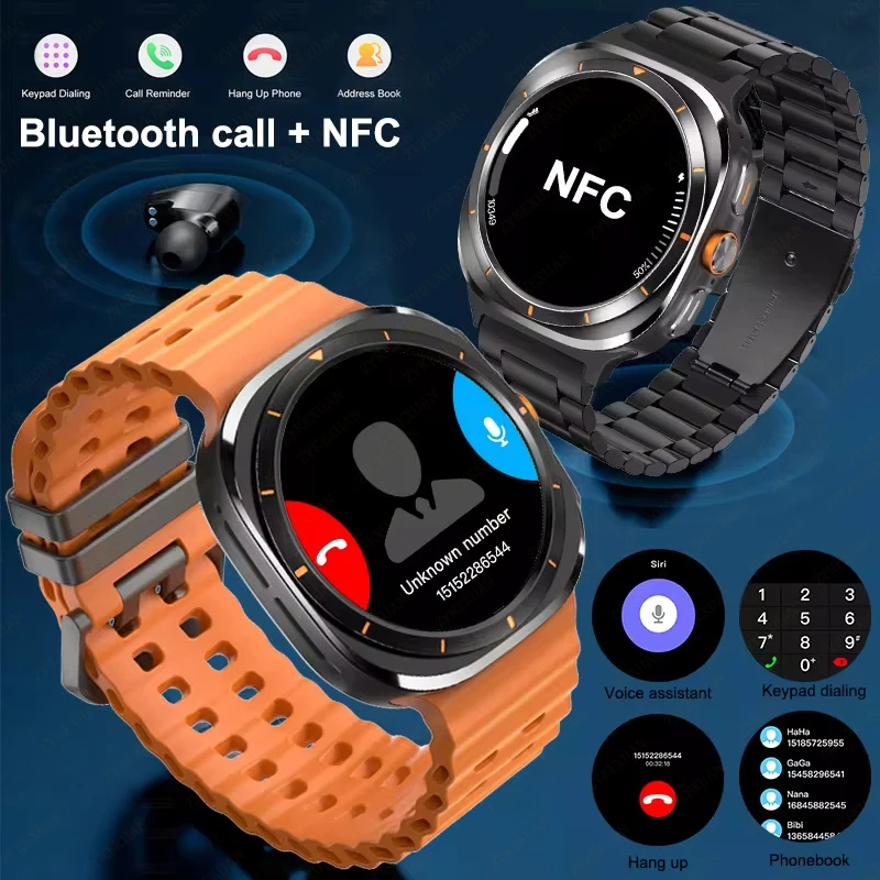 サムスンギャラクシー-男性用GPS,心拍数モニター,Bluetooth通話,NFCを備えた7つのウルトラスポーツ接続時計