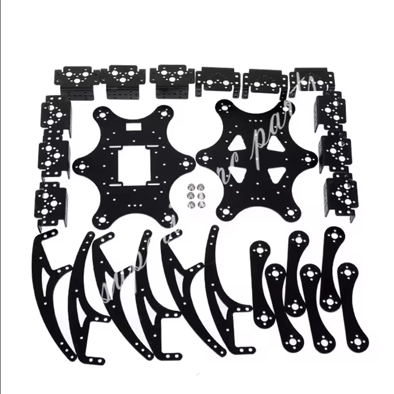 18 DOF Aluminium Hexapod Spider Halterung Sechs 3 DOF Beine Roboter Rahmen Kit mit Kugellager Komplett für programmierbare Roboter DIY Kit