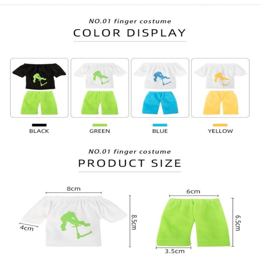 Small Finger Skateboard With Pants & Shoes Clothes Kit Mini Finger Scooter Set