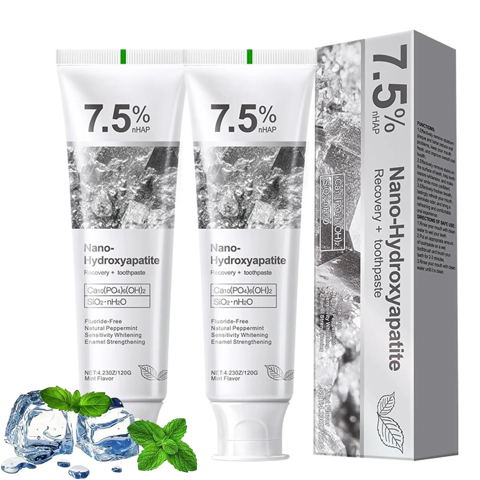 Dentifricio idrosapatite al 7,5% per una protezione avanzata dello smalto appropriato per denti sensibili Formula delicata ed efficace fresca
