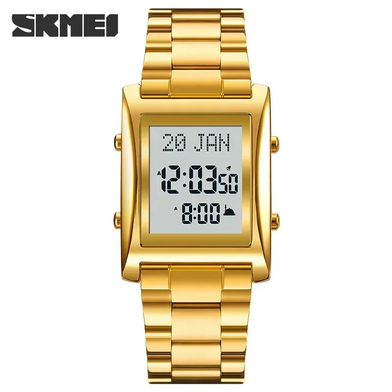 SKMEi Men Women Prayer Multifunctional Worship Watches Luxury Male Original Wristwatch Muslim Qibla Direction Instruct Watch